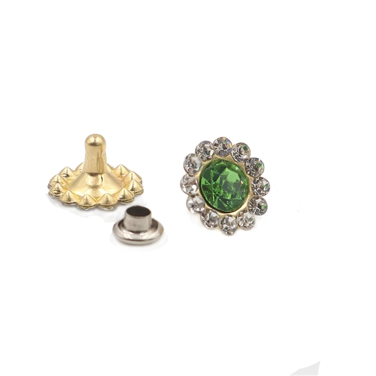 Remaches de cristal metálico, Remaches de diamantes imitación cristal con forma flor multicolor 12 mm, 100 piezas for manualidades DIY