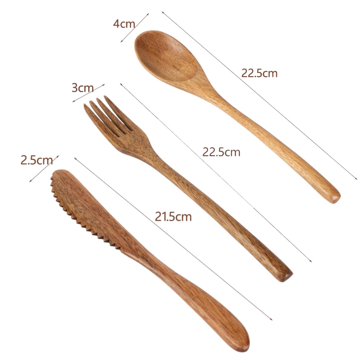 Cucchiai E Forchette Di Legno Set Di Posate Portatili In Legno Color Noce 8 Set Riutilizzabili Per Cene In Casa
