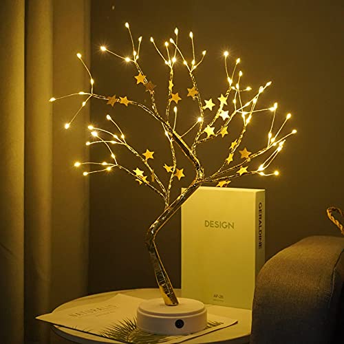LED Bonsai Licht Tisch Bonsai, Sterne Funkeln Baum Lampe Dekoration, 45 cm, USB & Batterie Betrieben mit Berührungs Schalter, Tischlampe für Zuhause, Feier, Weihnachtsdekoration Cover
