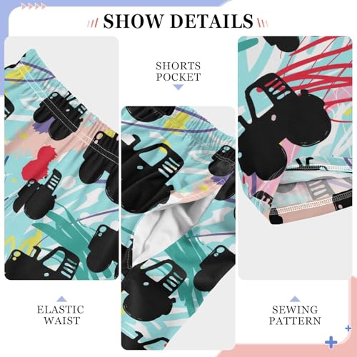 ZZXXB Truck Graffiti Boys Long Pants Soft Trousers Elastic Waist Kids Lounge Bottoms with Pockets S-XL4