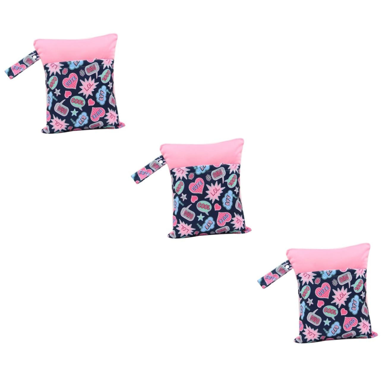TOYANDONA 3stücke Farbenfrohe Wickeltasche Mit Reißverschluss Wasserdichter Stoffbeutel Mit Zwei Fächern Und Praktischem Tragriemen Für Wickelbedarf Kosmetik Und Mehr