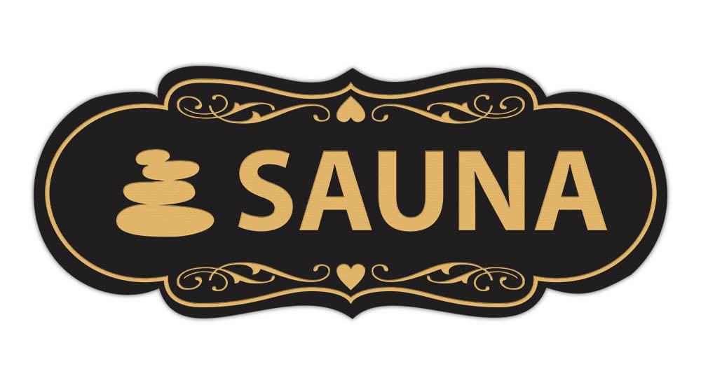Signs ByLITA Designer Sauna Sign (Black Gold) - Large