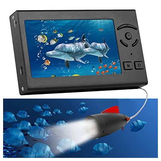 RICANK Underwater Fishing Camera, Portable 50FT Fish Finder Camera HD 1000 TVL LED Waterproof Camera 4.3 Inch LCD Monitor Handheld 15M Fish Depth Finder for Ice Lake Sea Boat Kayak River Fishing Black
