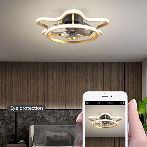 Plafonnier avec ventilateur 22in télécommande 2.4G LED 56W dimmable