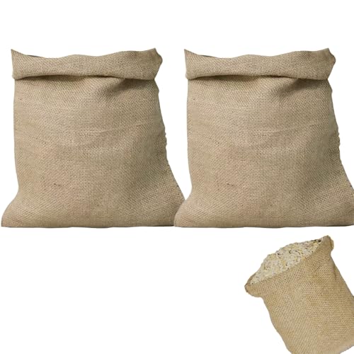 Hessian Sack 2-Pack Potato Storage Bags for Growing and Storing Potatoes Onions and Vegetables 40 x 60 cm Durable Hessian Bags with Breathable Design