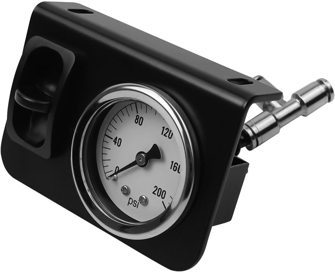 in Cab Single Air Gauge Control Kit with Paddle Switch Fit for Seat Lift Valve Paddle Type Push to Snap Tab ON Off ON Compressor Accessory, ABS Pneumatic Switch