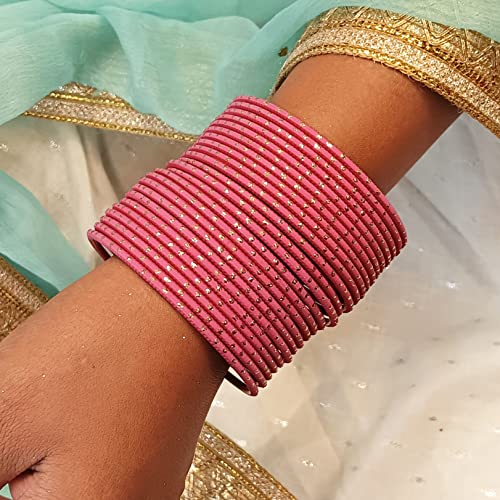 Efulgenz Multipack Of Indian Bangles Set Bollywood Plain Metal Bangle Bracelets Costume Jewelry For Women & Girls (Set Of 48), Perfect Valentine’s Day Gifts For Her #TOP3