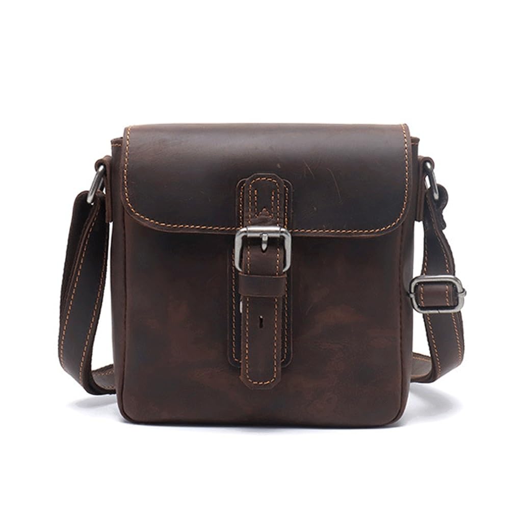 Sac à bandoulière rétro petit carré marron pour vos sorties urbaines