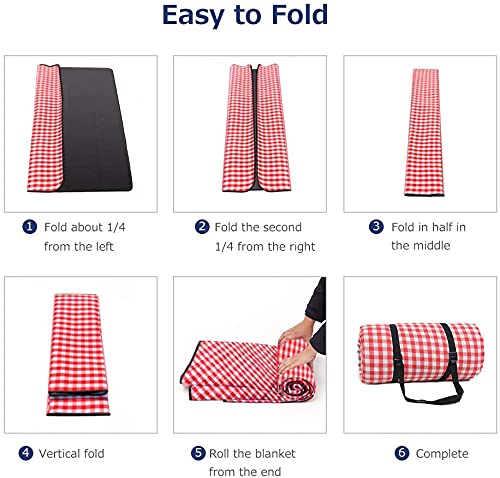 Coperta Picnic Impermeabile Coperta Da Picnic Impermeabile Simpeak 200x200 Cm - Pieghevole Con Manico - Rosso E Bianco 200x200cm Pieghevole