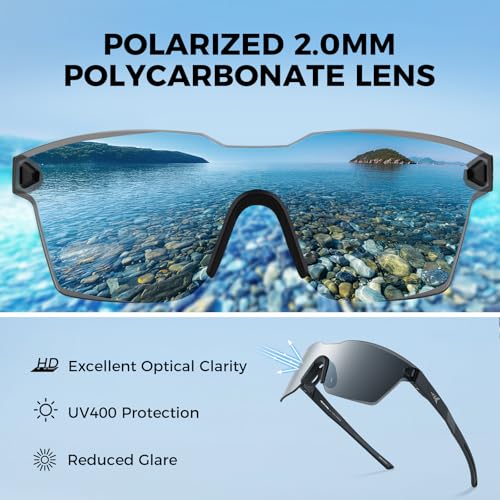 Image of KastKing Tarkio Polarized Fishing Sunglasses, One Piece PC Lens Rimless