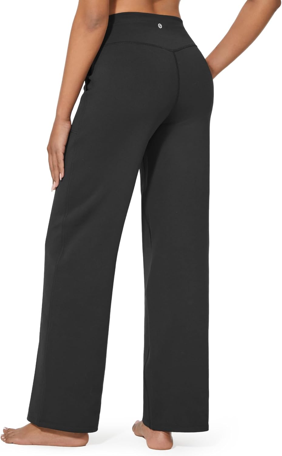 G4Free Wide Leg Fleece Lined Pants Women Drawstring Waist Winter Work Pants with Pockets for Casual Office - Image 2