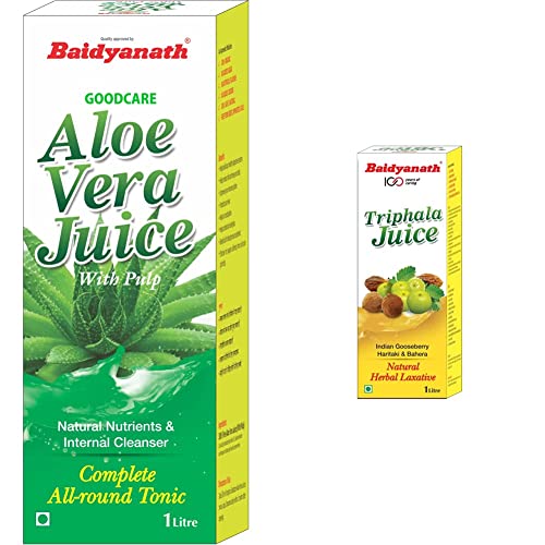 Image of Baidyanath Aloe Vera Juice - 1 L & Baidyanath Triphala Juice - 1 L
