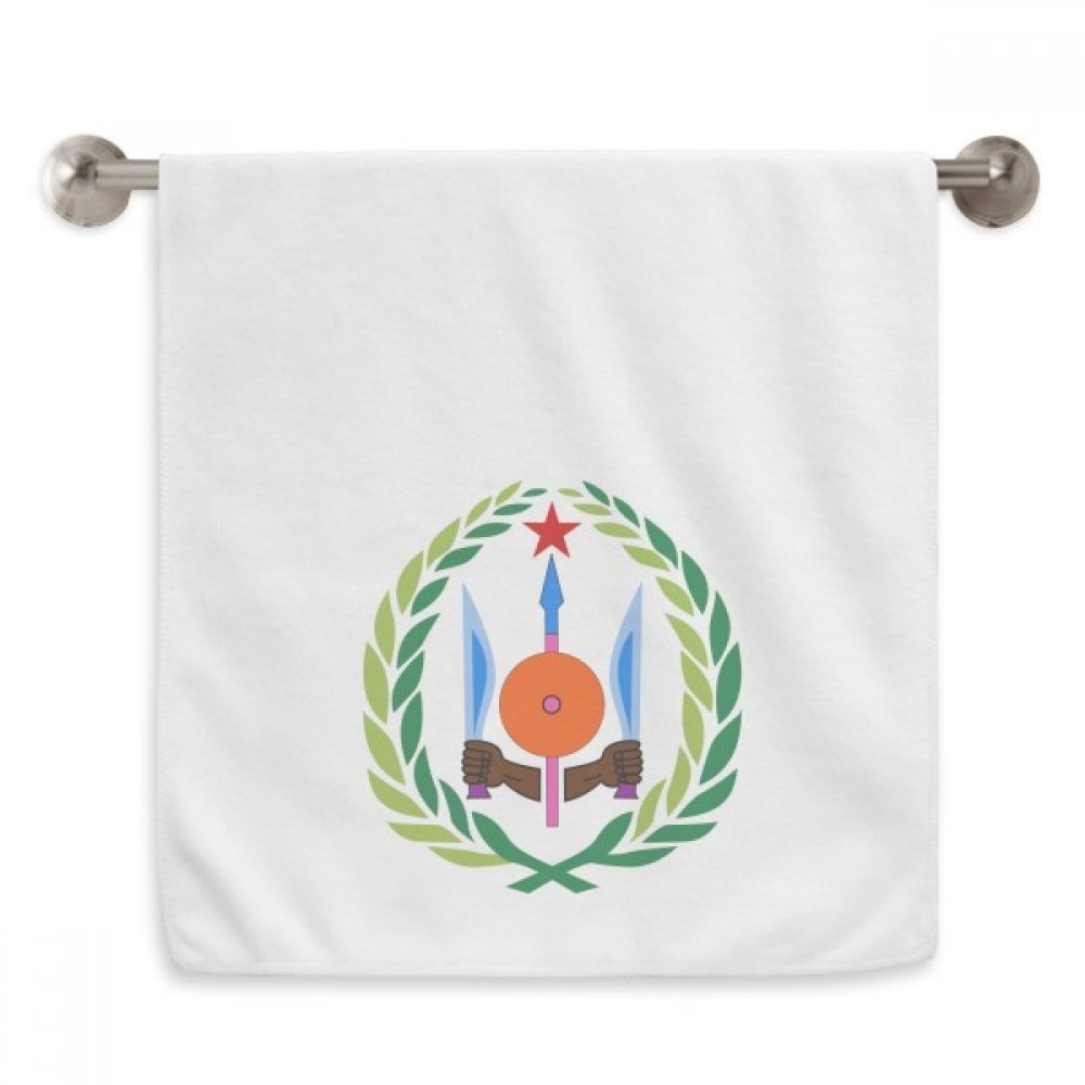 Serviettes Djibouti emblème national blanc douces débarbouillettes 13X29