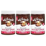 Wild Friends Foods Chocolate Hazelnut Spread - All Natural Simple Ingredient Nut Butter Spread - Gluten Free, Non-GMO, No Added Sugar, No Palm Oil or Preservatives - 16 Ounce Jars (Pack of 3)