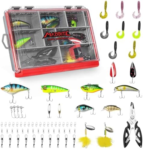 MadBite by KastKing Pro Fishing Lures Kit, 71/143pcs Fishing Gear...