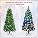 HOMGX 5Ft Prelit Christmas Tree, Fiber Optic Xmas Tree Spruce with Lights, 449 Branch Tips & Metal Stand, Pre-lit Artificial Christmas Tree for Indoor Decoration, Easy Assembly (5 Ft)