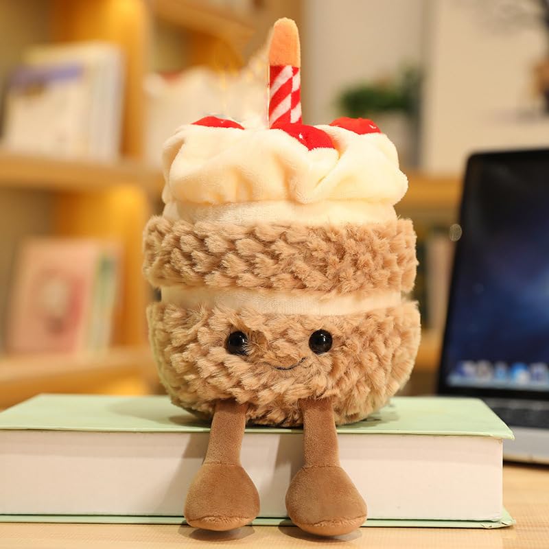 Birthday Cake Plush Toy 8 Cute Birthday Cake Stuffed Animal for Girls Cute Birthday Plushies Pillow Food Stuffed