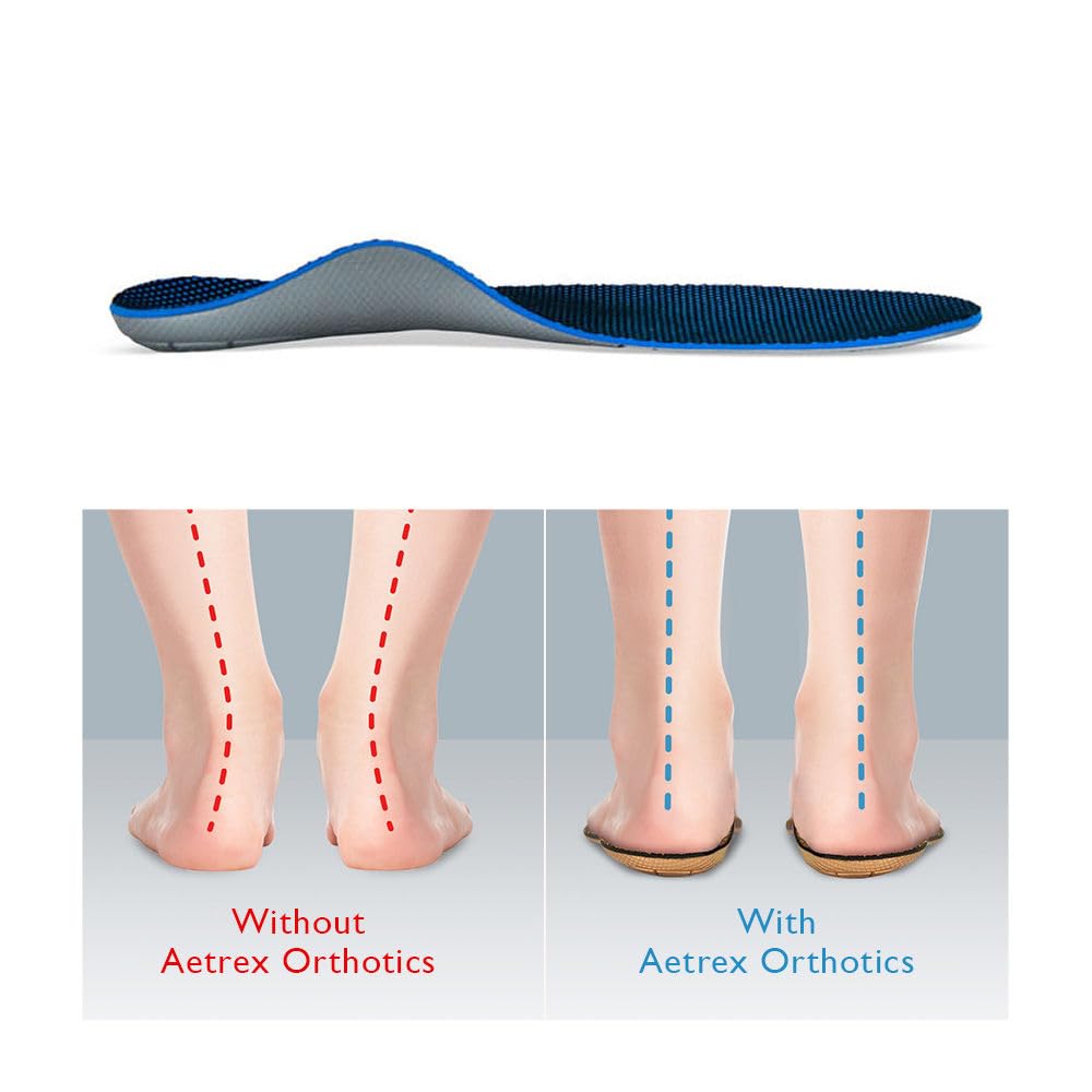 Aetrex L700 Speed Orthotics - Plantillas ortopédicas para alivio de la fascitis plantar para hombres para entrenamientos rápidos e inserciones cómodas para zapatos