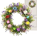 Para la puerta de entrada | Coloridas joyas reutilizables,Corona de puerta de huevos artificiales | Decoración para ventanas de campo, chimenea, restaurante, sala de estar, terraza