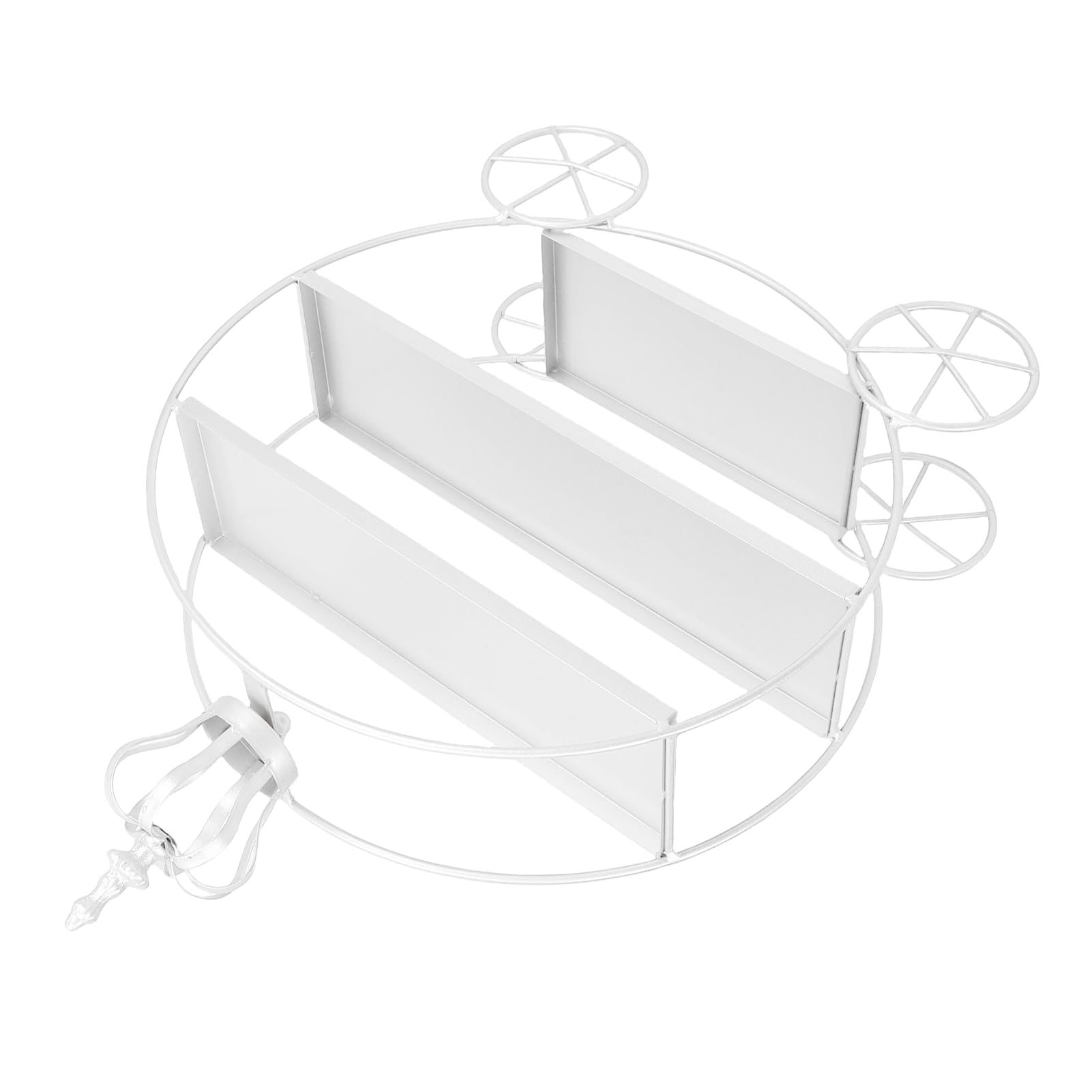 RiToEasysports Soporte de Exhibición para Magdalenas, Bandeja de Postre de Hierro Resistente de 3 Niveles para Fiestas, Bodas, Eventos, 13,78x3,94 Pulgadas (WHITE)