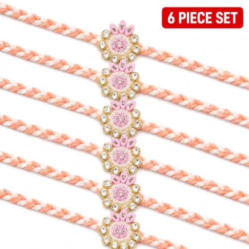 Image of Premium Rakhi Set of 2 for Brother | Designer Raksha Bandhan Gift Combo with Fridge Magnet, Roli Chawal & Card | Rakhi Gift Hamper Raksha Bandhan Gift |Gift Pack
