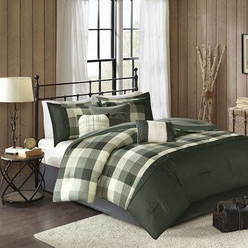 Madison Park Ridge Comforter Set - Cabin Lodge Plaid Herringbone