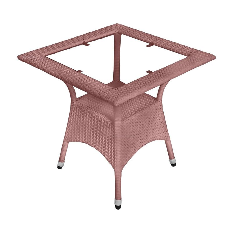 Image of Amazon Brand - Solimo Rattan Wicker 4 Seater Patio Seating Set | 4 Chair and 1 Square Glass Topped Table Set | Coffee Table Furniture for Balcony, Garden, Terrace, Indoor, Outdoor Use (Light Brown)