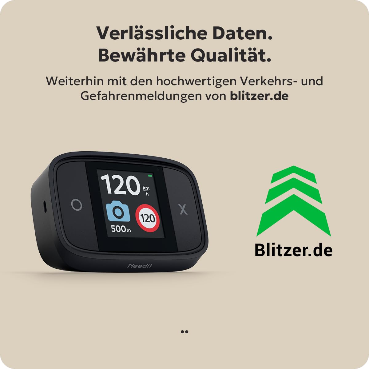 Needit Drive One Pro Verkehrswarner [NEUHEIT 2026] mit Farbdisplay | Für Apple CarPlay & Android Auto I mit Live-Verkehrswarnungen I Kein Abo erforderlich I Mit Daten von Blitzer.de