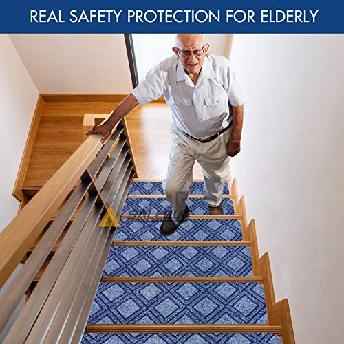 image for SALLOUS Non-Slip Stair Treads Carpet, Set of 15 Self Adhesive Stair Tr
