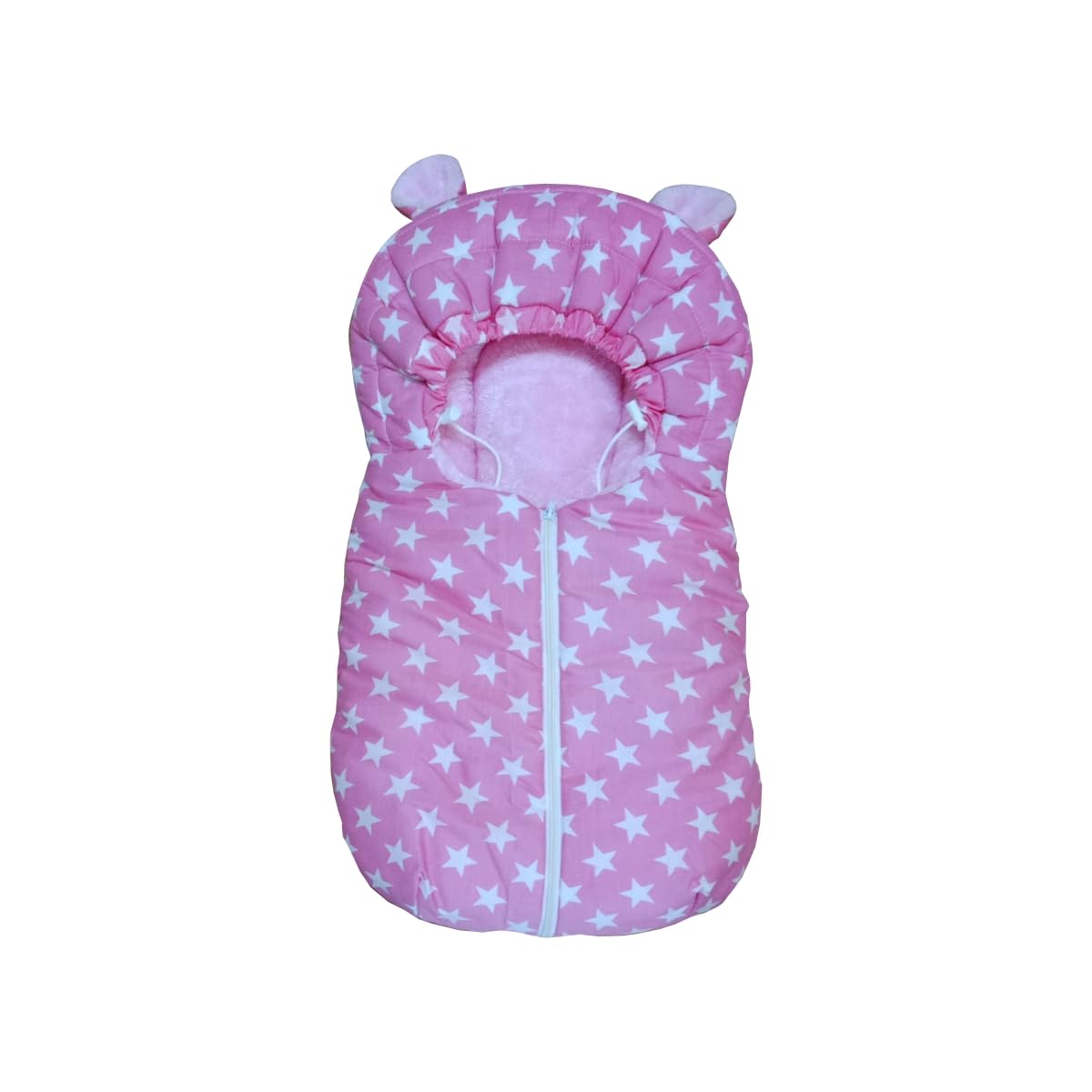 MEDITIVE Cotton Baby Carry Bed Cum Sleeping Bag For New Born Babies Baby Travelling Bed 0-7 Month (Pink)