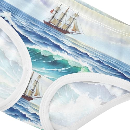 Animals Girls Underwear Toddler 2t Cotton Panties for Girl Seascape Watercolor Kids Undies Briefs4