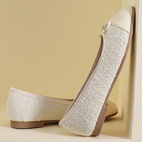 Hee grand Flats for Women Cute Bowknot Round Toe Ballet Dressy Flats Comfort Memory Foam Slip On Loafers Dressy Office Shoes2