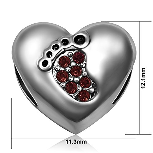 Image of JMQJewelry Feet Jan-December Womens Charms Fits Pandora Charms Bracelets