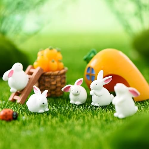 Exasinine Mini Animals Miniature Figurines Animals Model Fairy Garden Miniature Moss Landscape Diy Terrarium Crafts Ornament Accessories For Home Décor (Rabbit, Pack Of 20) #TOP7