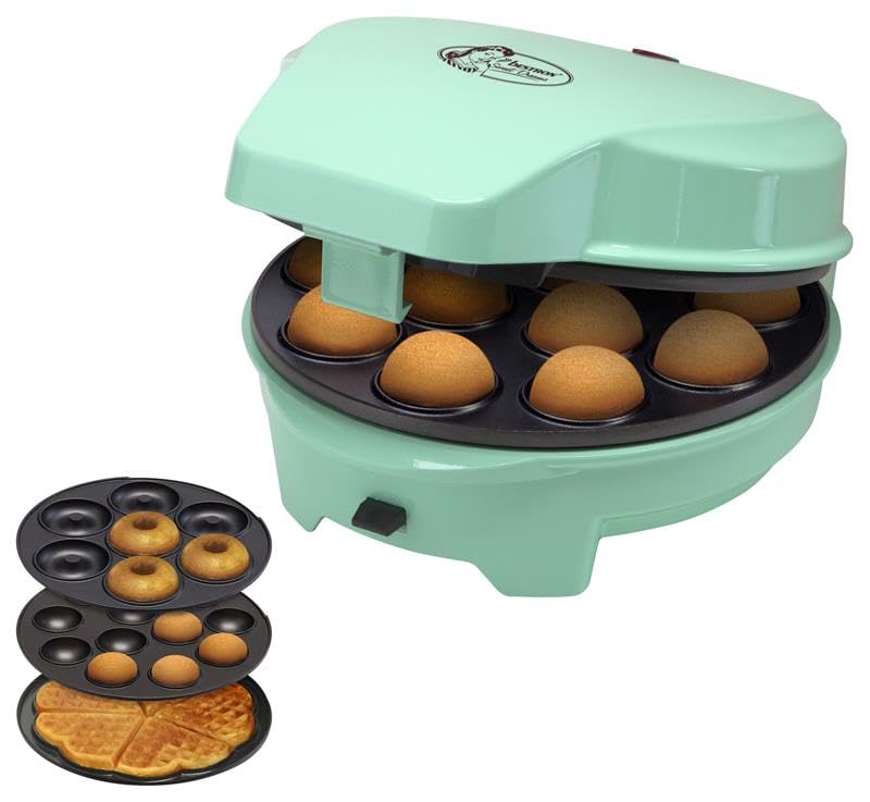 Bestron Cakemaker 3 en 1, Diseño Retro, Para donuts y muffins, Sweet...