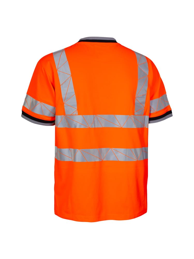 LeiKaTex View Warnschutz T-Shirt Warnorange mit Sorona leicht und Atmungsaktiv Gr. XXL