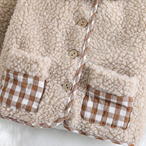 Newborn Kids Boys Girls Winter Fleece Coat Solid Zipper Jacket Thicken Warm Soft Outwear Fully Lined Jacket4