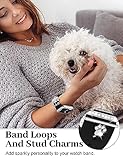 JR.DM Watch Band Charms with Decorative Bling Rings Loops, Compatible with Apple Watch 40mm 38mm 41mm 42mm 44mm 45mm 46mm Smart Watch Strap Accessories for iWatch Series 10 9 8 7 6 5 4 3 2 1 - Image 4