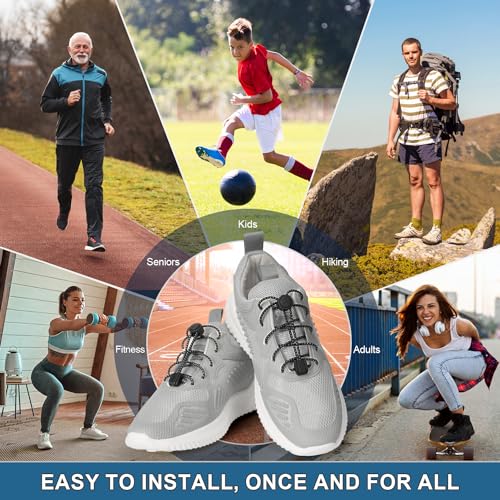 Image of HOMAR Elastic No Tie Shoe Laces Stretch Tieless Shoe Laces for Sneakers No Tie Shoelaces Elastic Laces for Adults and Kids