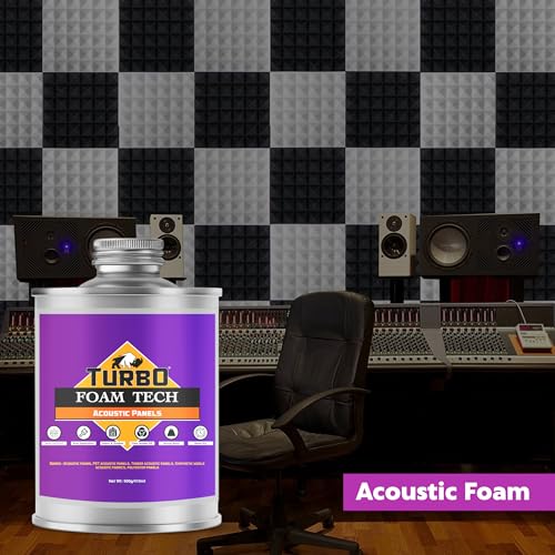 Image of Turbo Foam Tech SR Adhesive for Mounting Acoustic Panels | Strong Hold, Easy Spread, Quick Dry, Multi-Purpose Glue | Purple, 400 ML Can