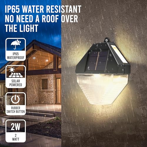 Image of Gesto Plastic Solar Outdoor,LED Fence & Deck Lights,Waterproof Solar Lights for Garden,Patio,Pathway,Wall,Stair & Yard Decoration,Balconies,Automatic Day Off & Night On Function(Pack of 2),Black