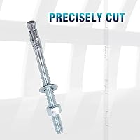 Vista 3 de Kit de anclaje de cuña de acero al carbono de 1/2 x 6 pulgadas para cemento de hormigón, pared, suelo, cubierta, soporte de base de cerca, poste