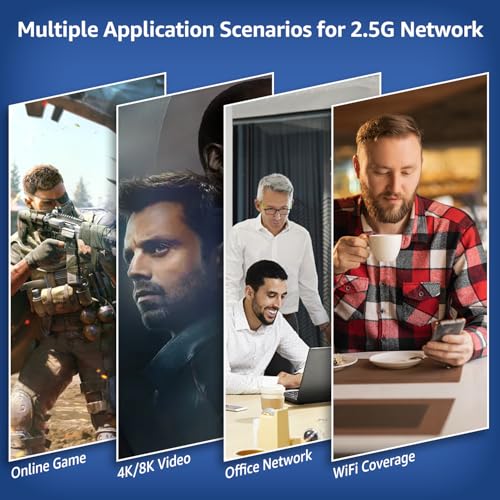 Image of 10 Port 2.5G Unmanaged Ethernet Switch, 8 x 2.5G Base-T Ports, 2 x 10G SFP, Compatible with 100 /1000 /2500Mbps, VLAN, Fanless, Desktop /Wall Mount YuanLey 2.5Gbe Network Switch for Wireless AP, NAS, PC