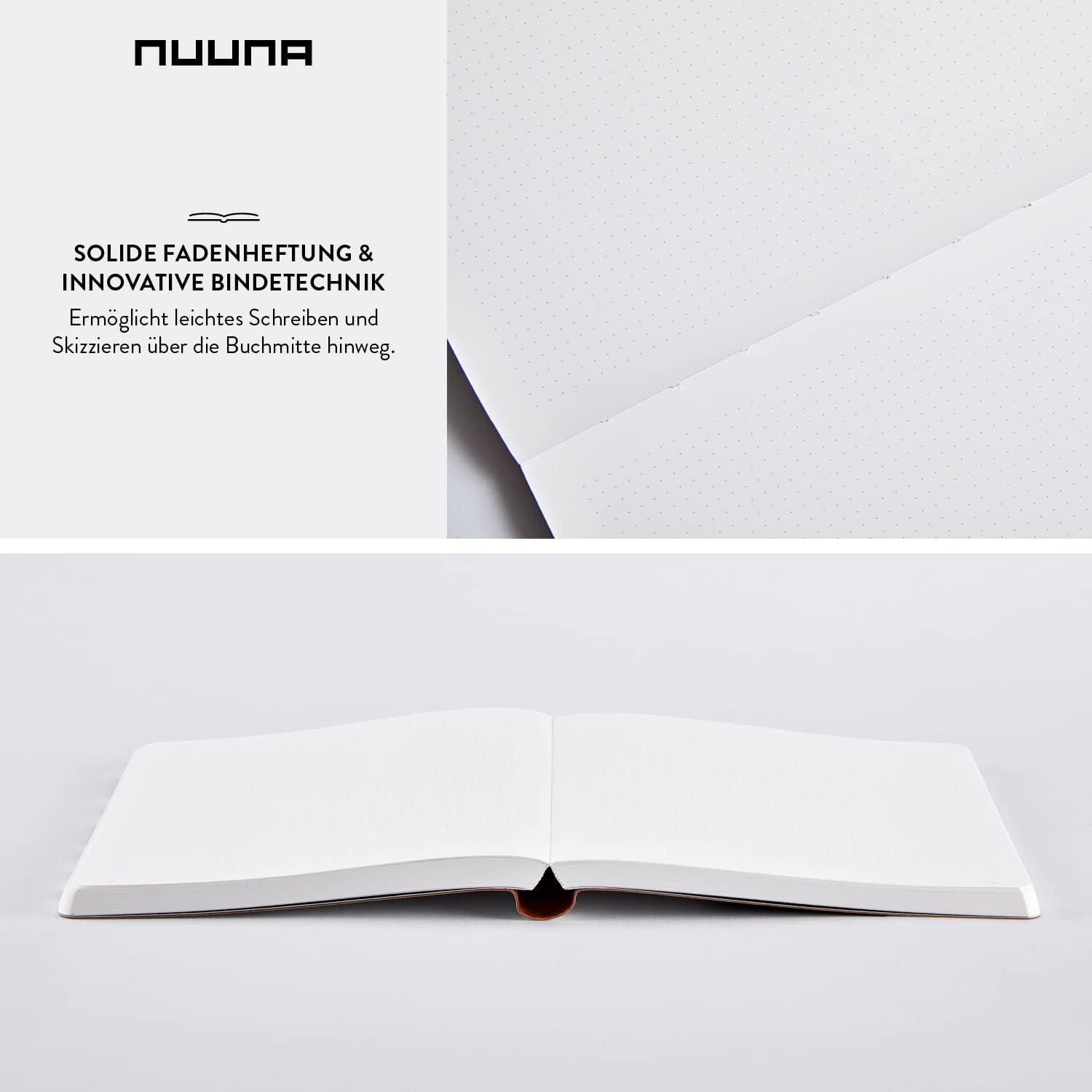 Nuuna Graphic L Write-Wrong Smooth Bonded Leather Notebook - White