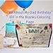 CJ&M Happy Birthday Dad Coloring Page | All About Dad Fill In Template | Father’s Birthday Activity | Dad’s Birthday Card for Kids.Perfect craft gift from kids for Father’s Birthday.