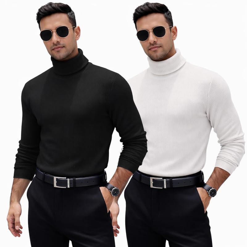 High Neck Men's Long Sleeves Polycotton T Shirt| Comfortable, Lightweight,Breathable, Skin Friendly-image-28