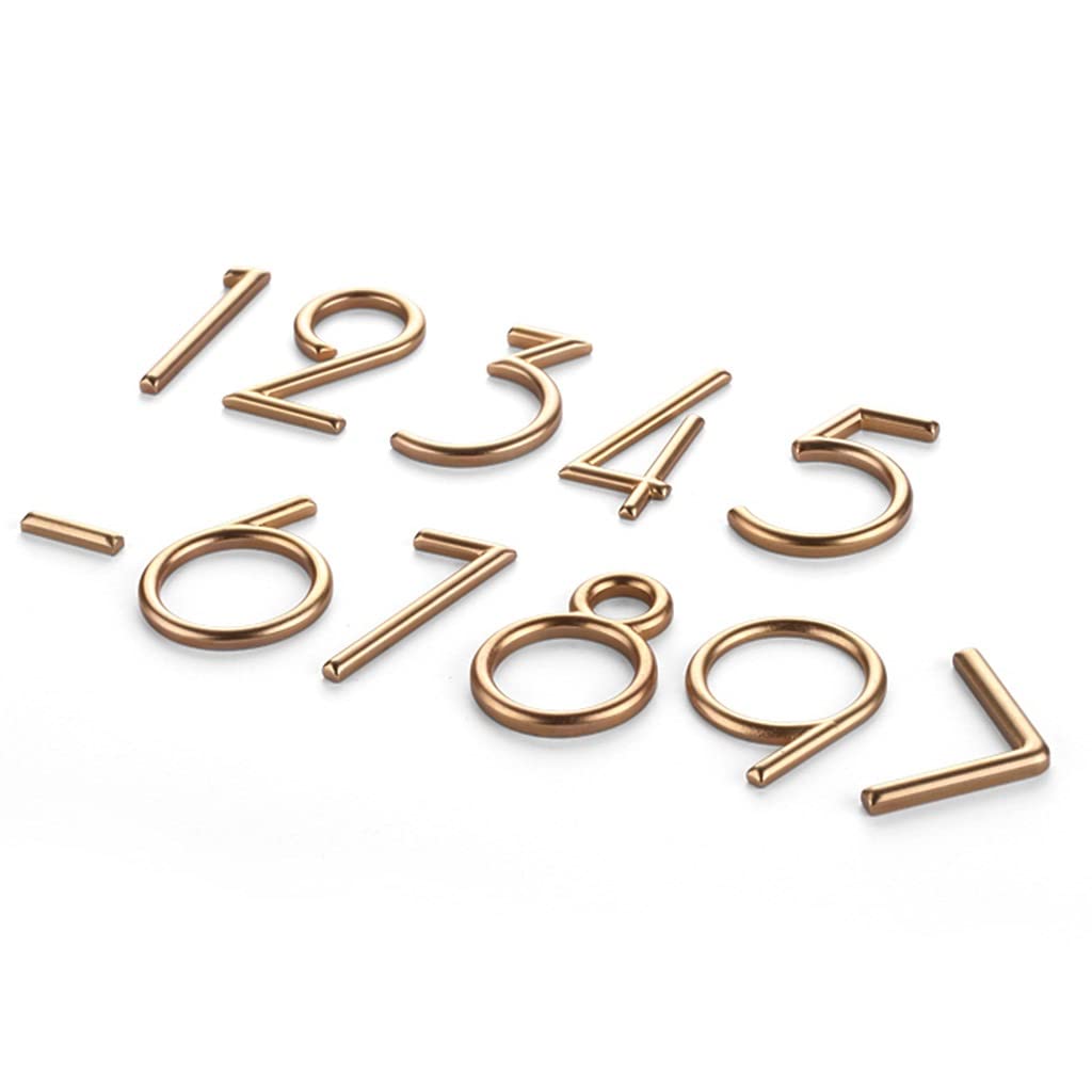 Adesivi for numeri di porta, Numeri di porta, 0-9 6 cm Numeri in ottone dorato Decorazione murale/Targhe for porta Targhe for hotel Figure Dormitorio Targa for casa in stile nordico, 1 pz (dimensioni: