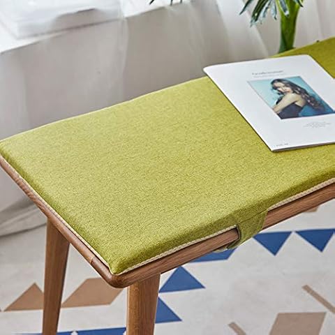 LOVEHOME Indoor Outdoor Bench Cushions,Settee Cushion Cotton and Linen Solid Color Japanese Patio Bench Cushions for Hallway Bench Shoe Bench Green 100282.5cm(39111inch) Cover