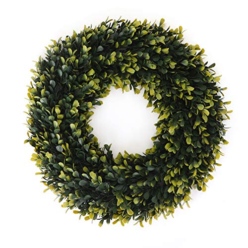 3Rd Street Inn Golden Boxwood Wreath - Front Door Wreath - Greenery Wreath - Indoor/Outdoor Wreaths For Front Door - Farmhouse Wreath - Spring Wreath/Summer Wreath/Winter Wreath (19" / Lg) #TOP25