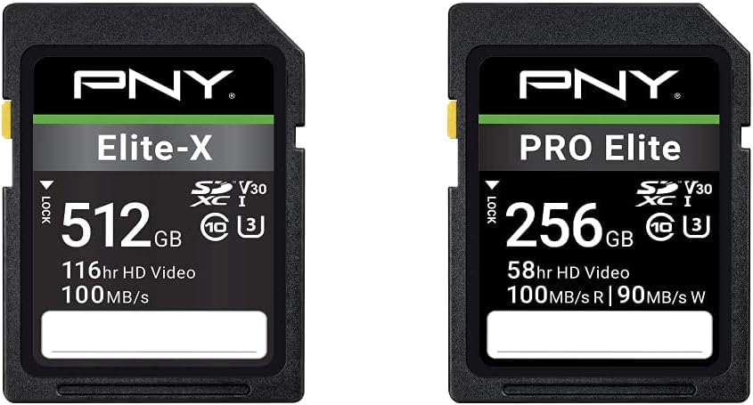 PNY 64GB Elite-X Class 10 U3 V30 SDXC Flash Memory Card 3-Pack - 100MB/s, Class 10, U3, V30, 4K UHD, Full HD, UHS-I, Full Size SD​ : Everything Else